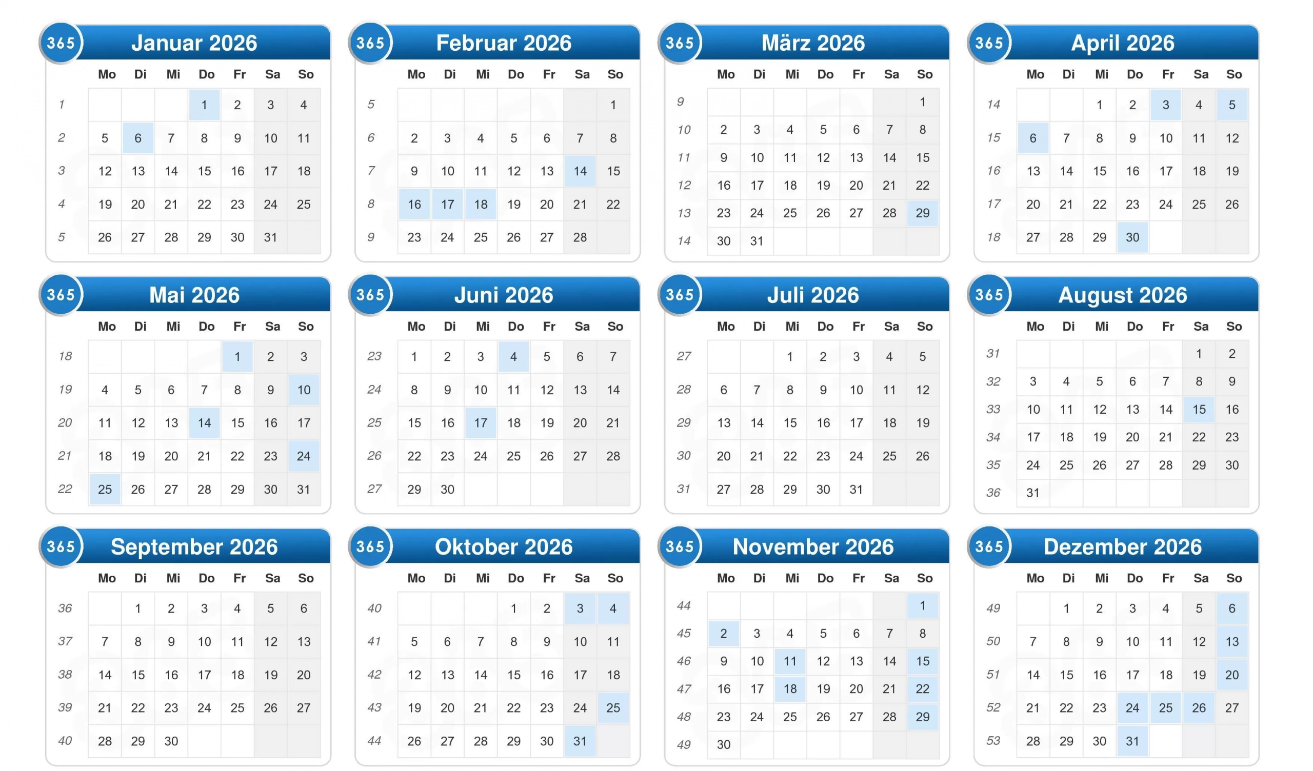 Kalender Juni 2026